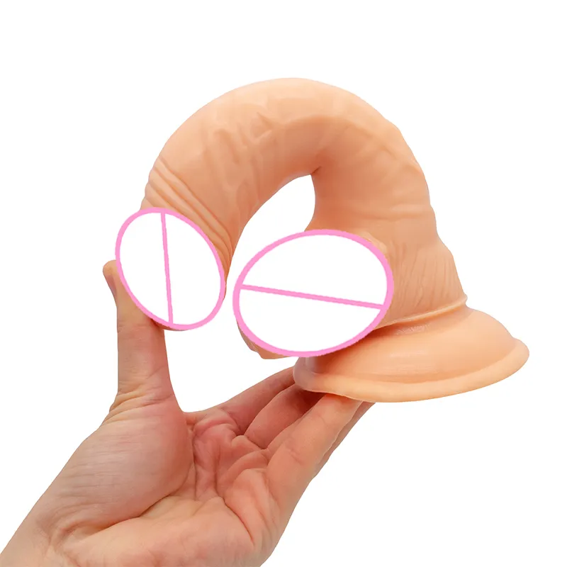 Gebogener realistischer Dildo mit Saugnapf, G-Punkt-Gummi-Penis, Riemen am künstlichen Schwanz, sexy Spielzeug für Paare, Frauen, Lesben