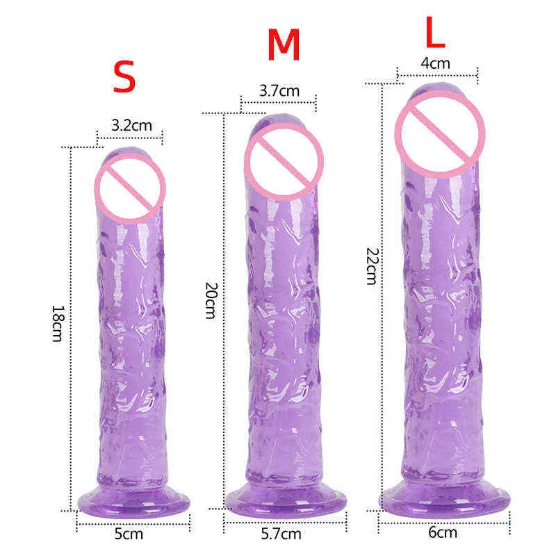 Nxy consoladores eróticos consolador de gelatina suave tapón anal tope realista taza de succión fuerte juguetes para adultos g-spot orgasm sexo para mujer 0609