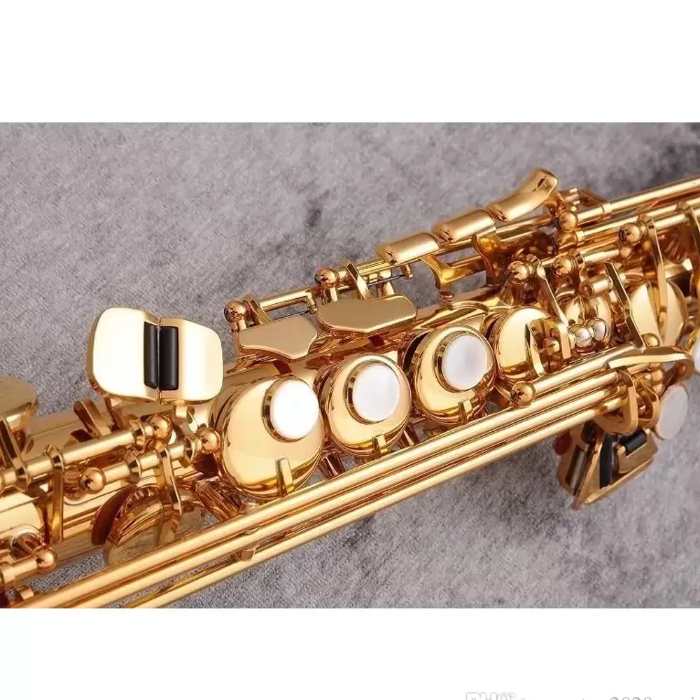 Goud Bb professionele sopraansaxofoon YSS-875EX originele een-op-een structuur stijl messing vergulde saxo sopraan