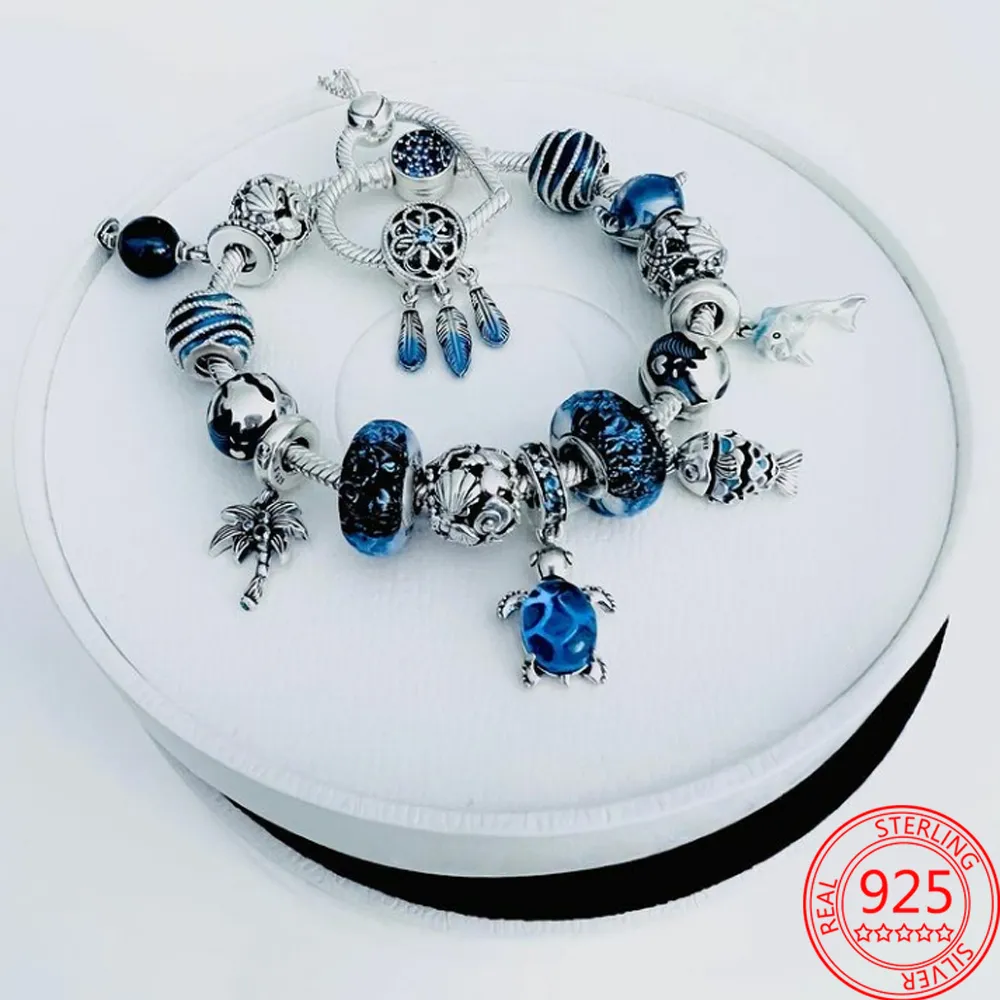 Nuovo popolare 100% argento sterling 925 simpatico ciondolo animale camaleonte fascino bracciali e collane Pandora bambini accessori regalo gioielli fai da te