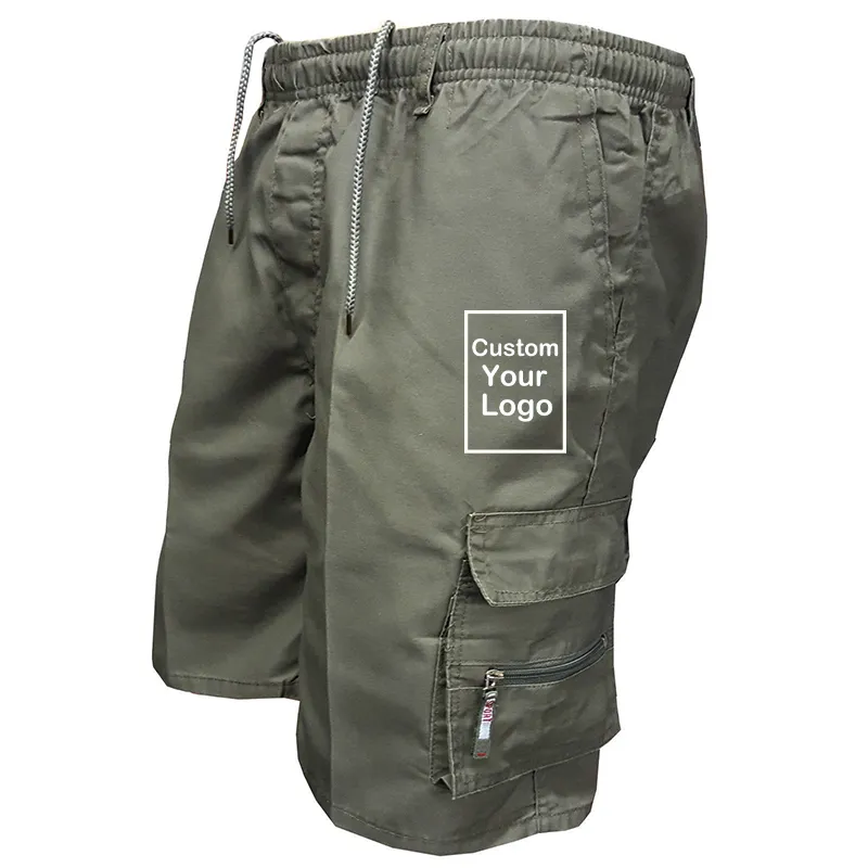 est Diy Your Männer Shorts Sommer Cargo Bermuda Casual Lose Kordelzug Taktische Fünf Punkt Hosen 220712