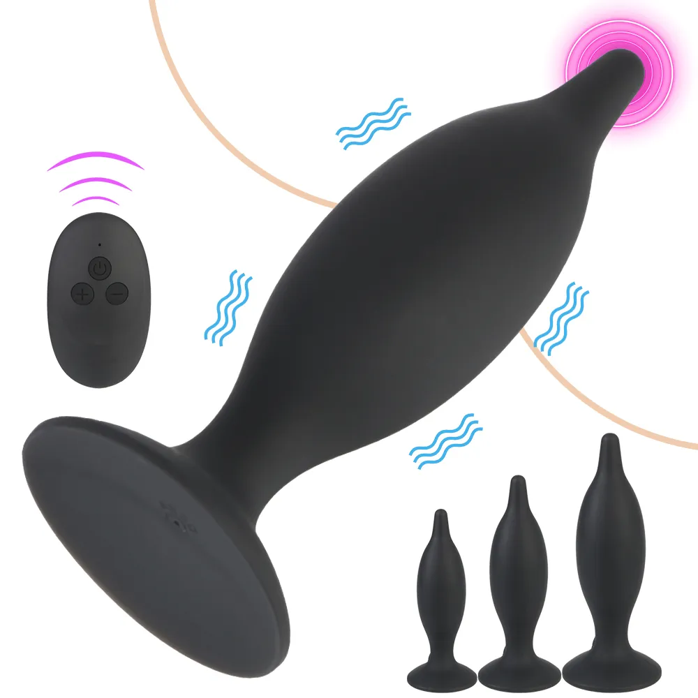 OLO Anal Dildo Vibrador Vibration Butt Plugs de controle remoto sem fio estimulador de ponto G 3 tamanho 10 frequências Massagem da próstata