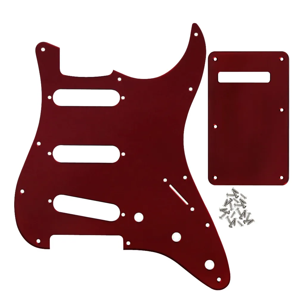 1Ply Mirror Material 11 Holes SSS Guitar Pickguard Backplate Screws For Electric Guitar Accessories