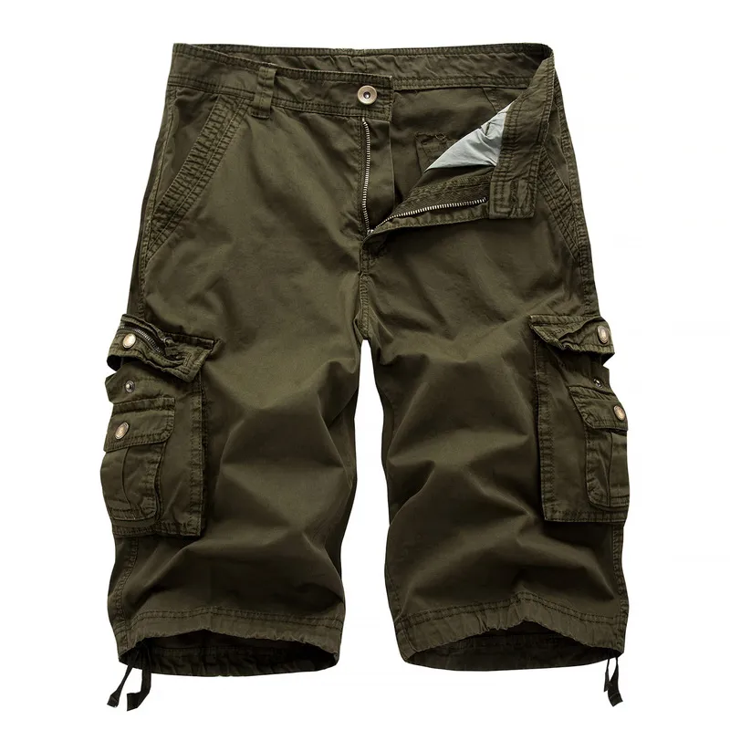 Summer Men s Army Military Work Short Casual bermuda Loose Cargo s Men Fashion Overall Trousers NO BELT 220722