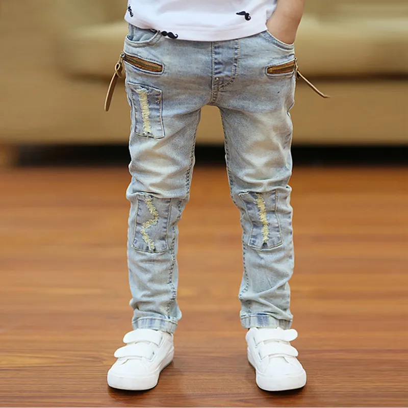 Ienens 5 13y Kids Boys Clothes Skiny Jeans Classic Pants Children Denim Clothing Trend Long Boths Boy Boy Casuaryズボン220808