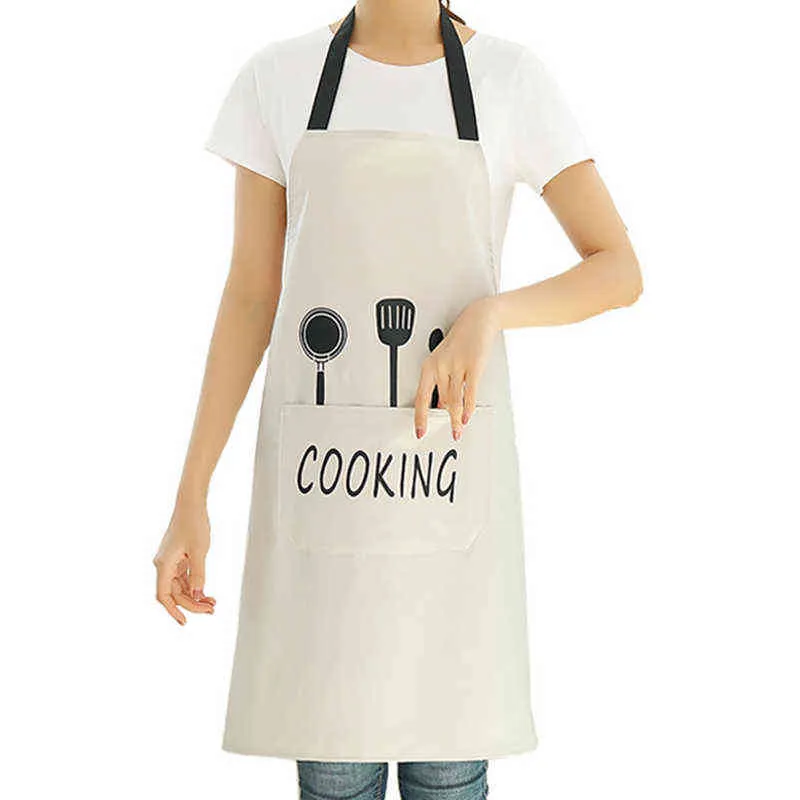 Küche Kochschürze Haushalt ärmellose wasserdichte Leinenschürze mit Taschen für Männer und Frauen Backzubehör 61*75cm Y220426