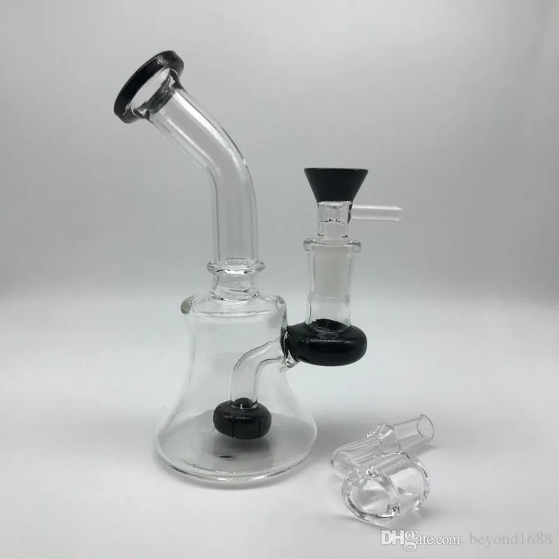 6 Inches Glass Bongs Oil Rigs With Free 4mm Quartz Banger Nail and Glass Bowls 14mm Female Heady Beaker Dab Rigs Water Pipes