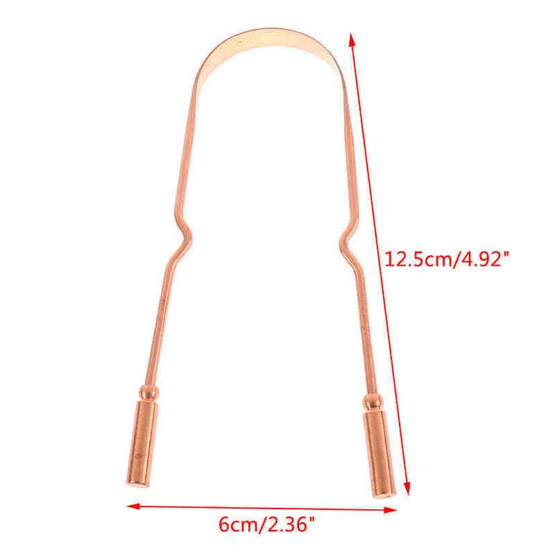 Raschietto lingua in rame puro Spazzola pulizia orale Spazzolino pulizia fresca Strumento l'igiene dentale 220614