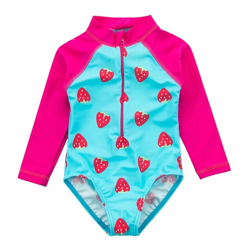 ERE BEBER SAILSuit Kidswearwear Swimwear Swimmng Ternos Strawberry Sunsuit Infant Firl's Beachwear 220426