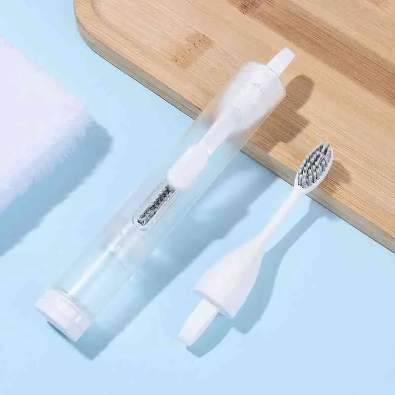 Borsta resor bärbar muntlig tungrensare fällbar tandborste rena verktyg utomhus håll pasta 220614