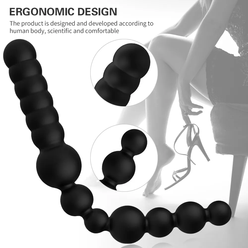 33.5cm Long Anal Plugs Double Heads Beads Adult Products Butt Plug Female Masturbator Prostate Massager sexy Toys for Couple