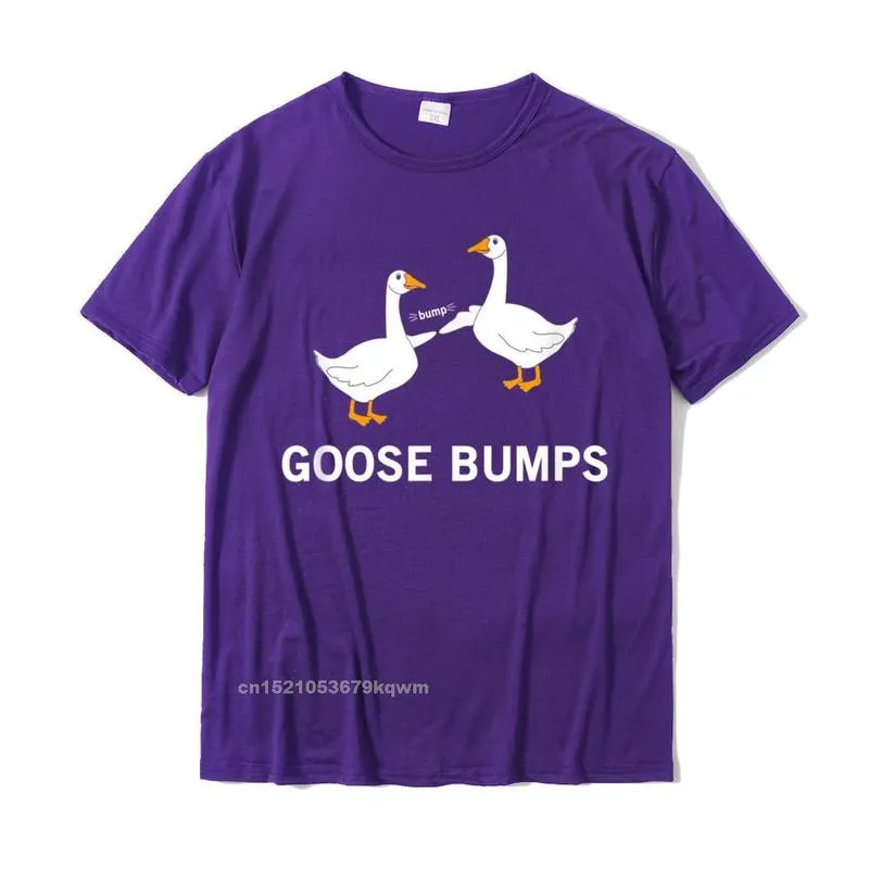 Casual Short Sleeve Tops T Shirt Summer O-Neck 100% Cotton Men T Shirt Comics Casual T Shirt Newest Top Quality Goose T Shirt - Funny Goosebumps Silly Goose Shirt.__4327 purple