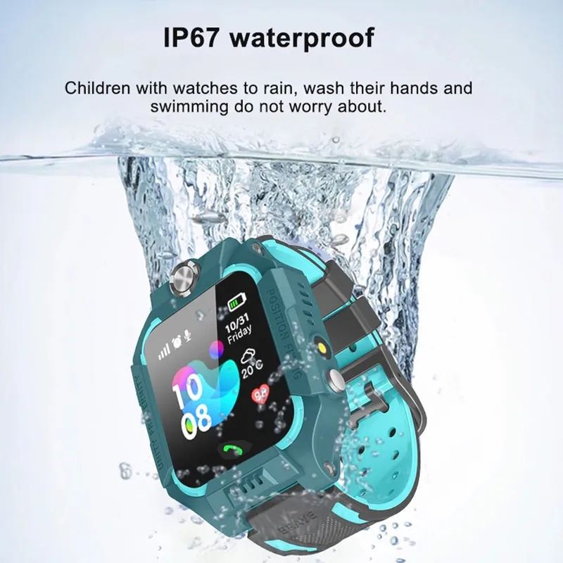 Водонепроницаемые детские умные часы для детей SOS Calling Watches Используйте SIM -карту P O IP67 Gift Girl Gift для iosandroid 220713