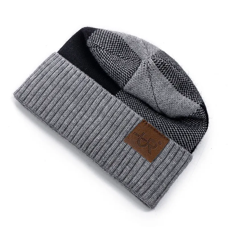 Unisex Winter Hat Add Fleece Warm Cap Lattice Stitching Soft Beanie Hat For Men Women Outdoor Thicken Ski Sports Knitted Hat 220812