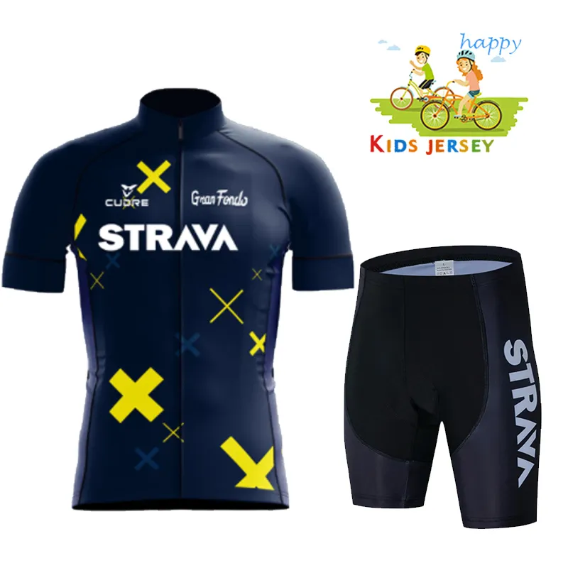 Dzieciowe ubrania na rowerze Summer Jersey Set Set Kos kombinka krótkiego rękawu MTB Childrens Cycling Wear 220615