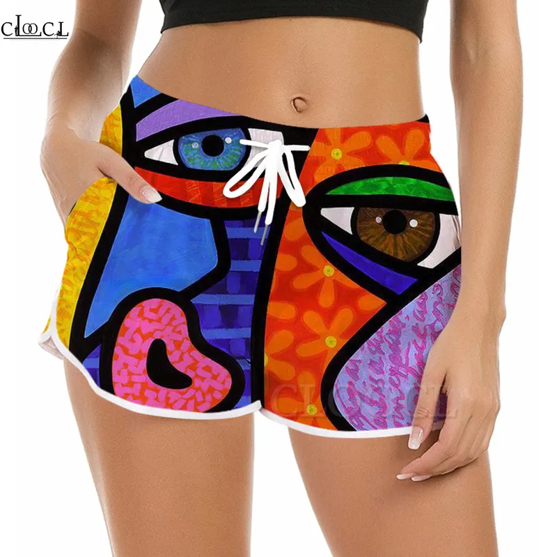 Cloocl kvinnor shorts vackra polynesia abstrakt konst 3d mönster tryckt shorts casual streetwear mode kvinnliga strand shorts w220616