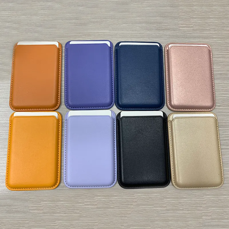 مع علبة حامل البطاقة الجلدية المغناطيسية لـ iPhone 12 13 Pro Max MacSafe Wallet ID Slots Slots Slots Bag Back Cover5310109