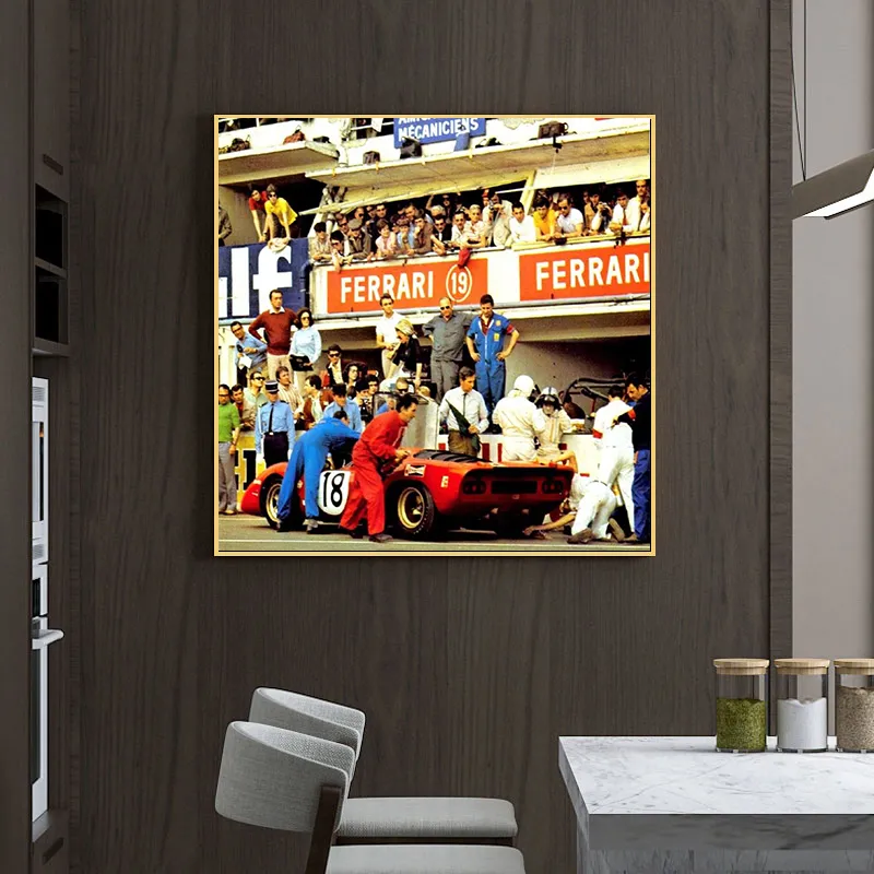 24 ORE DI LE MANS Dipinto su tela Stampa Poster Wall Art Picture For Kid Room Home Decoration Frameless