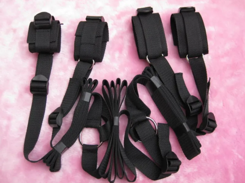 Bdsm Bed Restraints sexy Straps Bondage Rope Fetish Slave Handcuffs and Ankle Cuffs Harness Strap Adult Game Toys for Couples