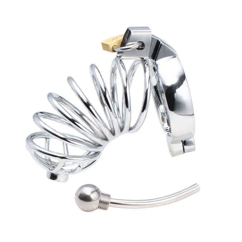 NXY Chastity Device Red Source Stainless Steel Metal Lock Chicken Jj Cage Adult Fun Products 0416