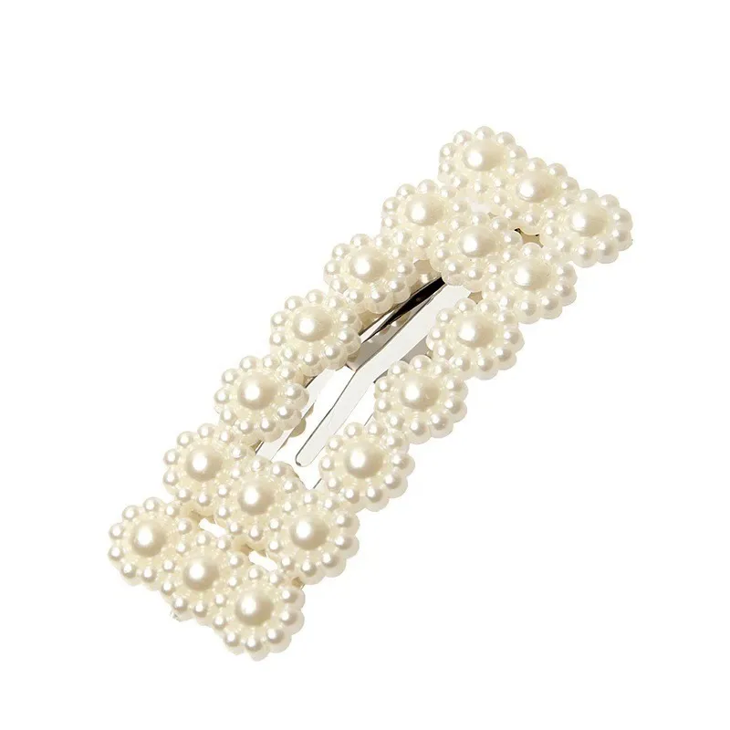 Pearl Hair Clips Elegant Snap Barrette Stick Hairpin Fashion Hairpins Trendy Handmade Pearl Clip Accessories 9 Designs