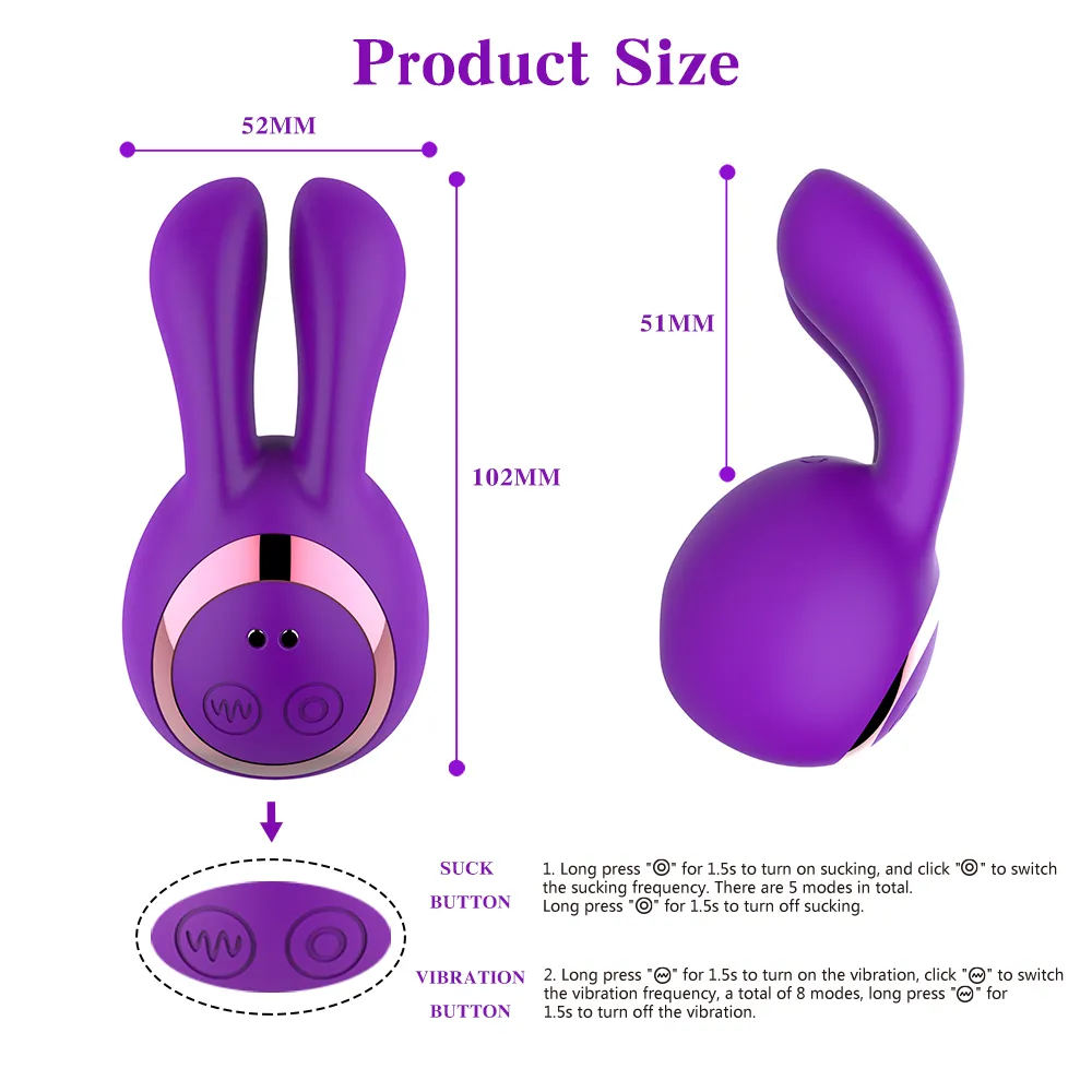 Rabbit Penis Vibrator G CLITORIS Spot CLITORIS 8 VIBRAÇÃO 5 MODOS DE SUCTION MODOS VIBRANTES CONUNTO CONUMO ADULTO PARA MULHERAS Casal