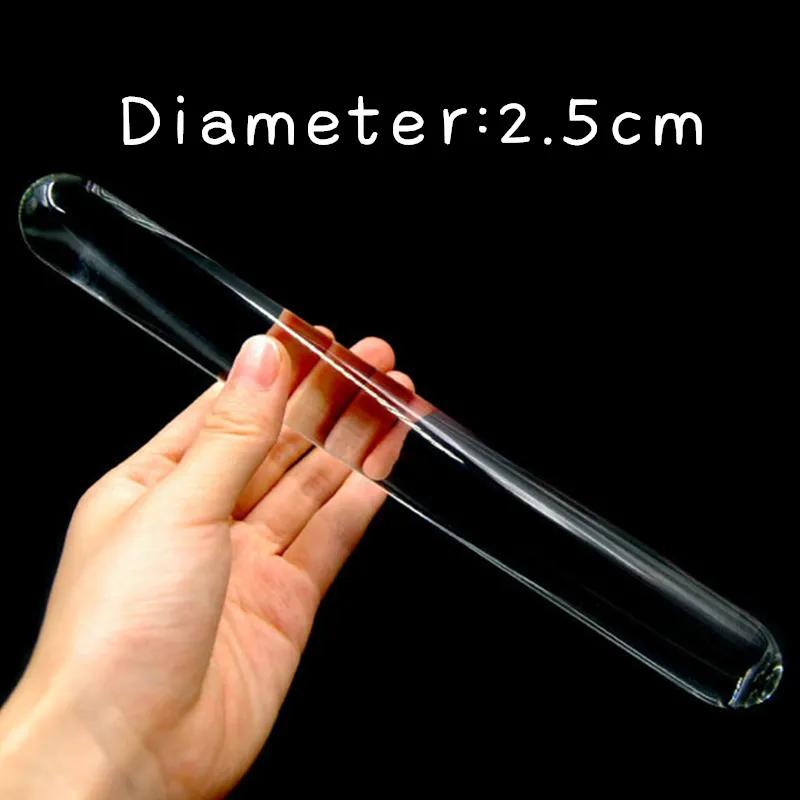 Huge Faux Crystal Glass Butt Plug Dildo Double Ended Anal sexy Massager Vaginal Stimulator for Beginner and Experienced People