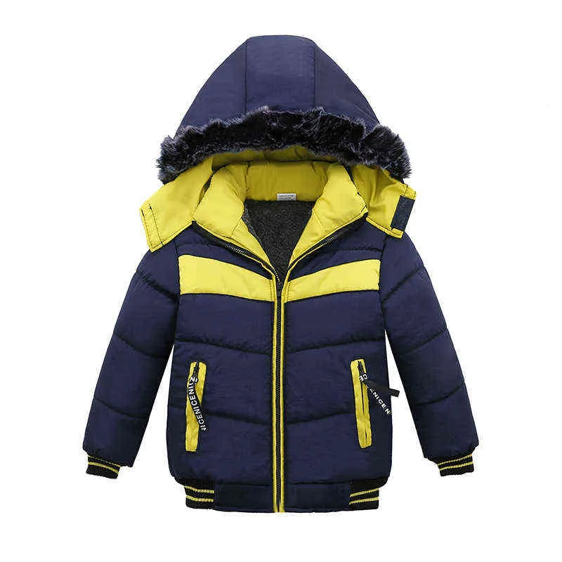 Herbst Winter Oberbekleidung Baby Kleinkinder Jungen Jacken Zipper Hoodie Gedruckt Erste Geburtstag Geschenke Baumwolle Gefüttert Jungen Oberbekleidung J220718