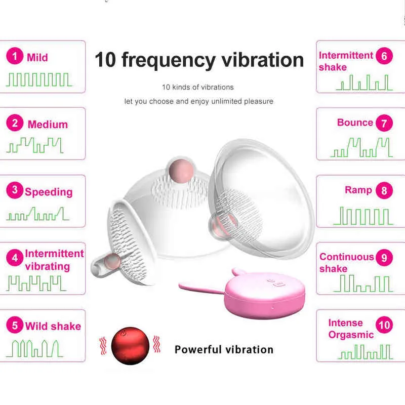 NXY büst arttırıcı 10 hızlı meme ucu enayi vibratör elektrikli göğüs vajinal emme bardağı, masajcı seks oyuncağını kadınlar için büyüt 220611