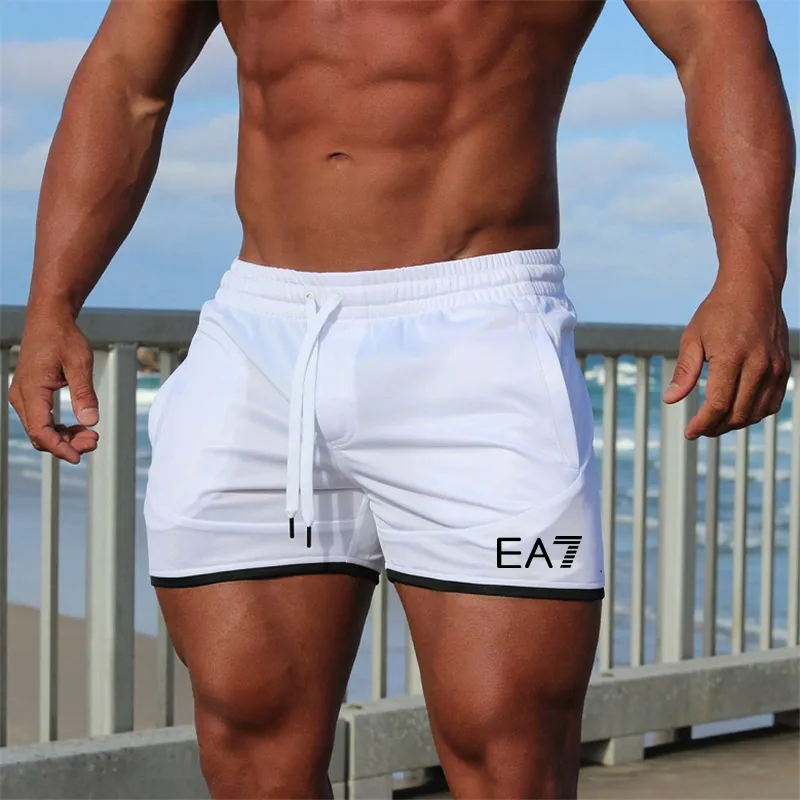 Mężczyźni fitness kulturystyka letnia gimnazja sportowa jogger plażowa siatka Szybka sucha trening marka oddychająca krótkie spodnie 220715