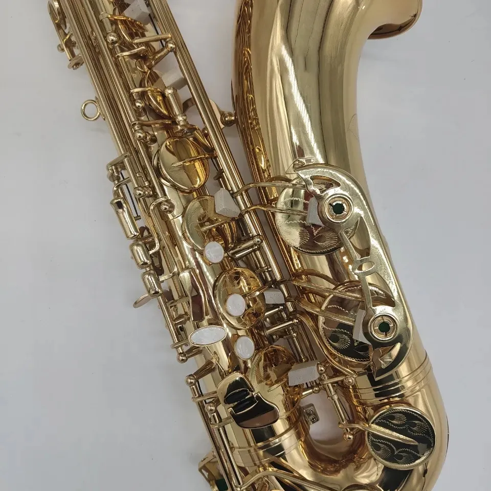 Gold BB BB Profissional Tenor Saxofone Instrumento de Jazz Brass Padrições de Brass Padrões Requintadas Padrão Sax Tom Profissional