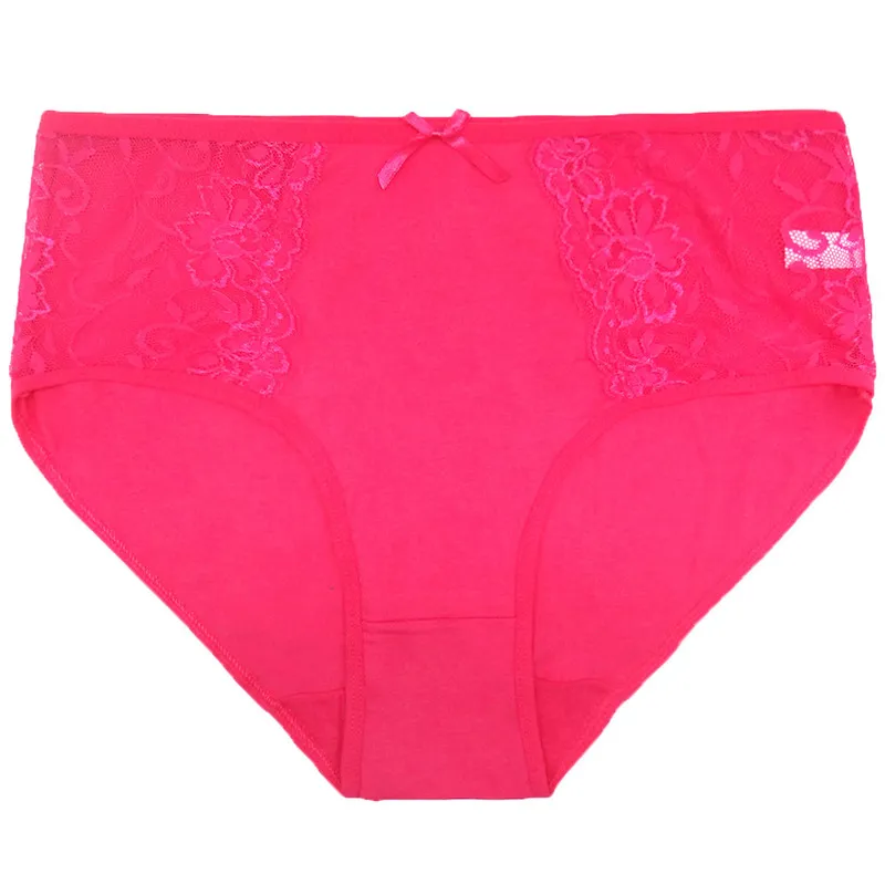 Kvinnor Lace Edge Cotton Plus Size Big Ladie Panties Briefs for Women, Pack Underwear 2XL 3XL 4XL 220426