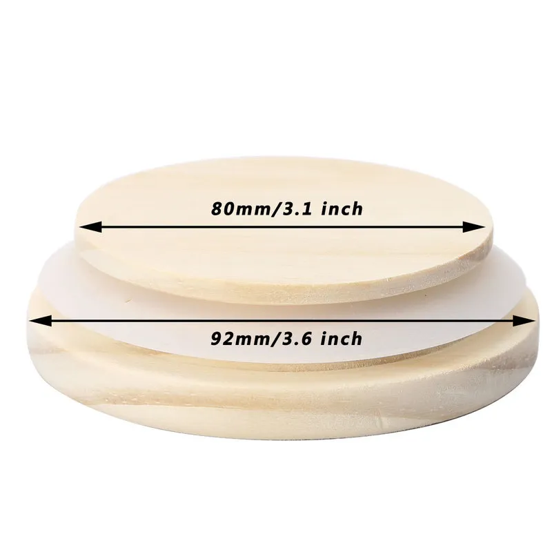 4st 52mm/72mm/82mm/92mm Återanvändbar naturlig tallträgskyddslock med silikontätningsring för kaffemugg burk glas dryck kopp 220509