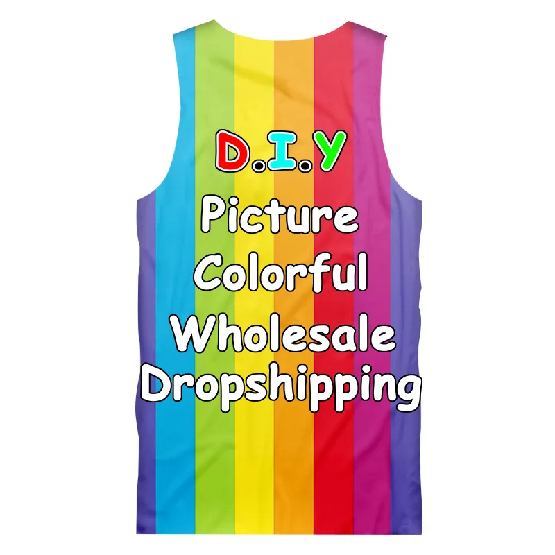 Ifpd eu/us size anpassad tank top herrar diy din egen design 3d väst singlets fitness ärmlösa tee -skjortor plus storlek drop ship 220607