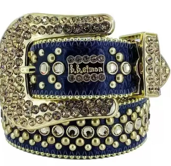 Cintura di cowboy occidentale BB Simon Fashion Cowgirl Bling Bling Cintura di strass con concho concho con fibbia rimovibile a ginnastica di grandi dimensioni Bel216i di grandi dimensioni