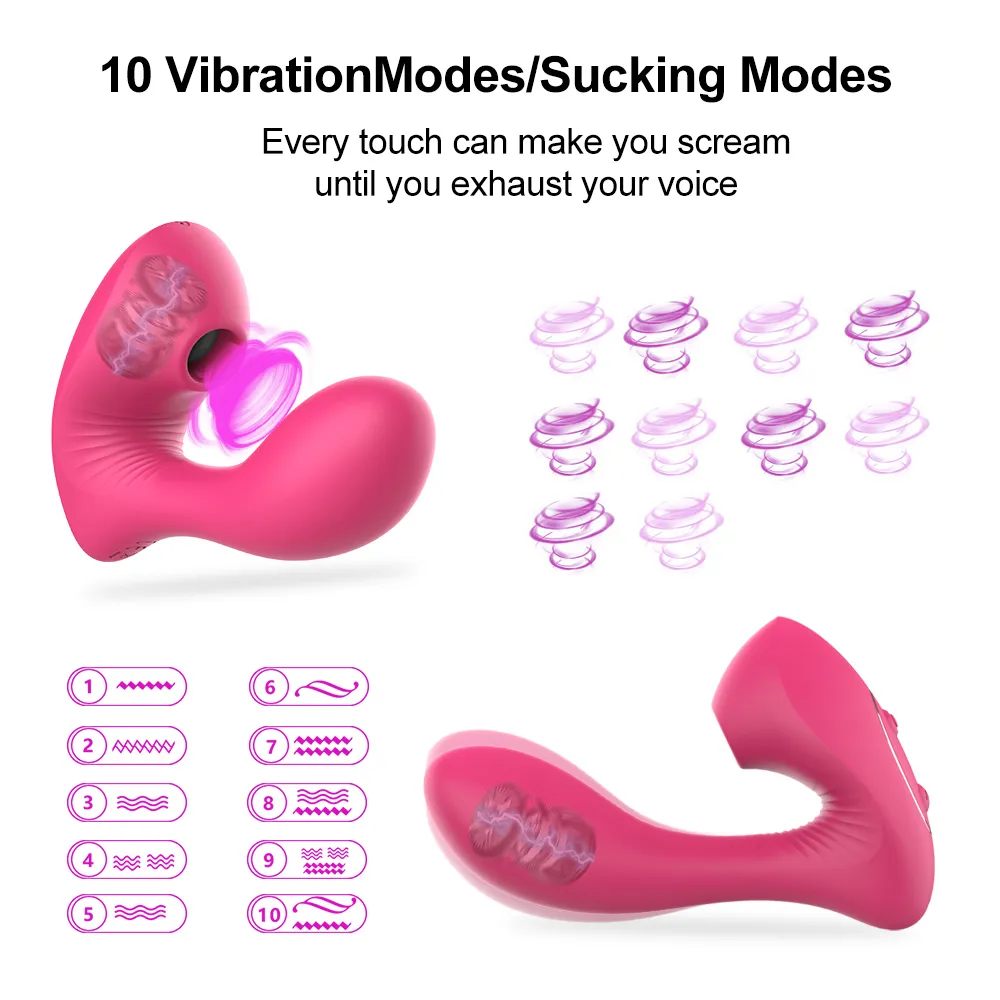 G-Spot Clit Sucker Vibratore Stimolatore del clitoride Masturbatore femminile Dildo Pene Giocattolo sexy le donne Mutandine Prodotto adulti