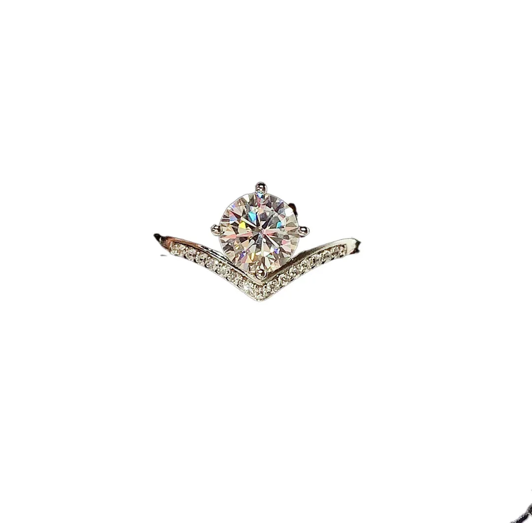Anello nuziale da 1 carati donne Elegante Sposa Engagement Gioielli Accessorio Fashion Accessorio Diamond Regalo