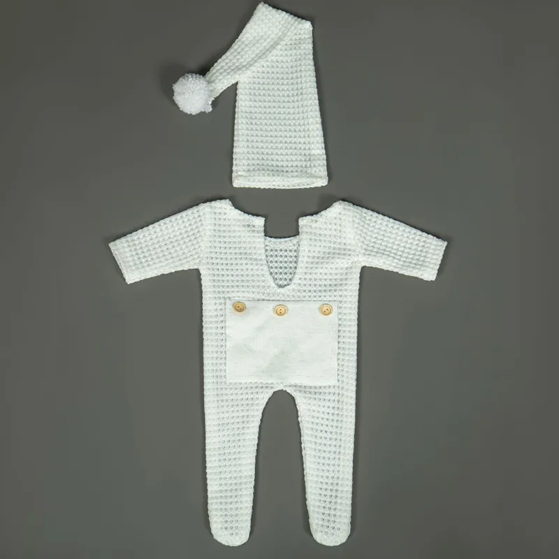 Brice Pogrape Одежда вязание крючком шляпу   комбинезон 2 шт. / комплект Baby PO реквизит аксессуары студия младенческая стрелять одежда 220423