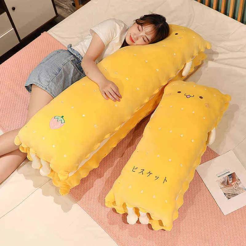 CM Beautiful Biscuit Plush Long Pillow Creative IE Песчаное печенье фаршированные куклы для девочек Baby J220704