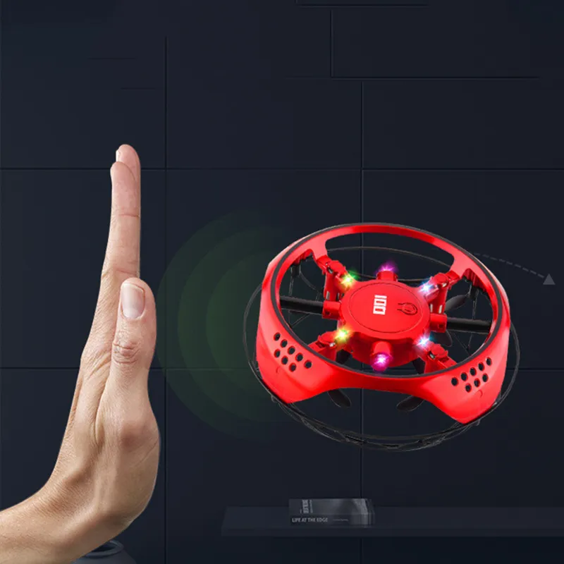 Mini latający helikopter UFO RC Drone Hand Wykrywanie samolotów z 6 świateł LED Elektroniczny Quadcopter Flayaball Zabawki dla dzieci 220321