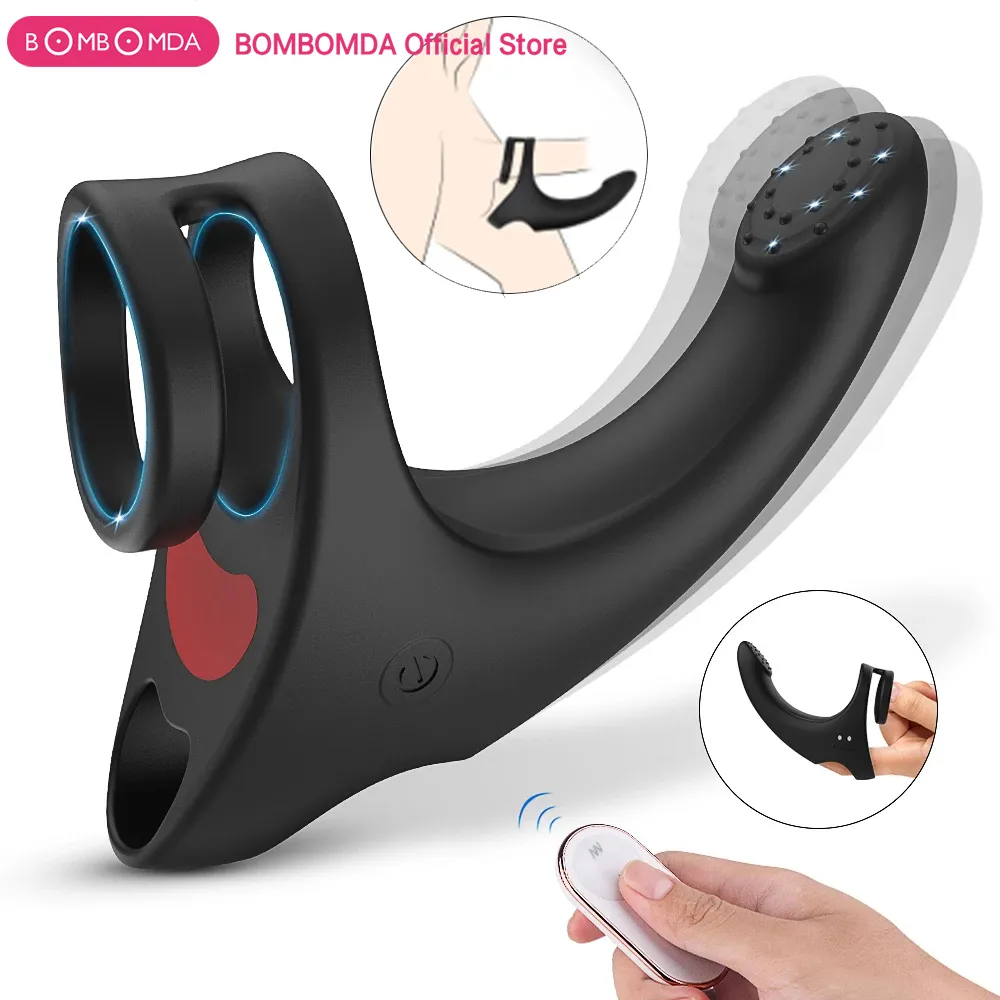 Penis Ring Cock Vibrating Adult sexy Toy for Couple Delay Premature Ejaculation Lock Fine Cockring Men Testicle Massage