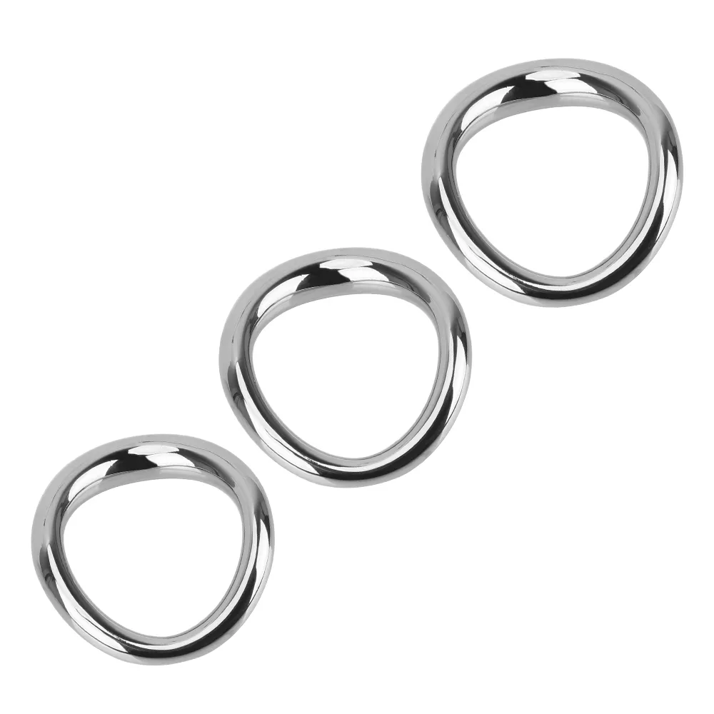 Ikoky Erotic Cock Ring Metal Scrotum Bår rostfritt stål Penis Bondags Låssfördröjning Ejakulation Sexiga leksaker för män