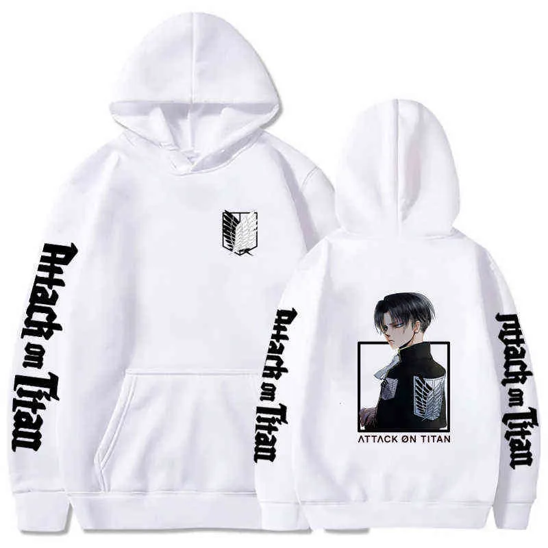 Titan moda kazaklarında sıcak anime kapüşonlu saldırı üstleri hip hop unisex g220429