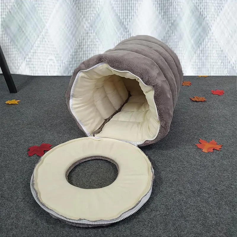 Wyjmowany Cat Cave Sleeping Łóżko Pluszowe Poduszki Pet House Hodowla Pies Ciepły Chomik Gniazdo Dla Kotek Szczeniaki Zimowe Koty Dostawy 220323