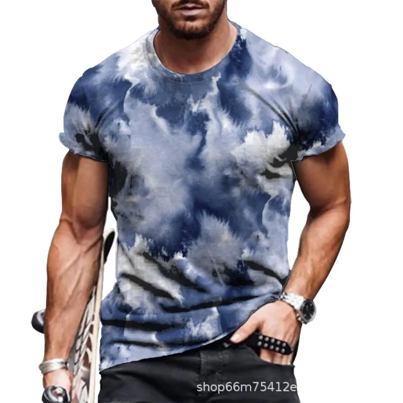 Gepersonaliseerde korte mouw heren 3D digitale printing heren t -shirt zomer oversized o nek t -shirt mannelijke mode tops tees 220607