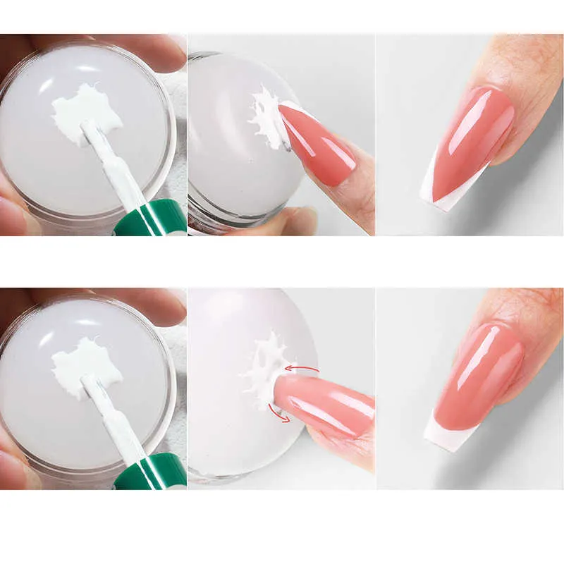 Modèle d'art d'ongle en Silicone coloré joint poignée transparente timbre à ongles de transfert français avec strass outil de manucure bricolage