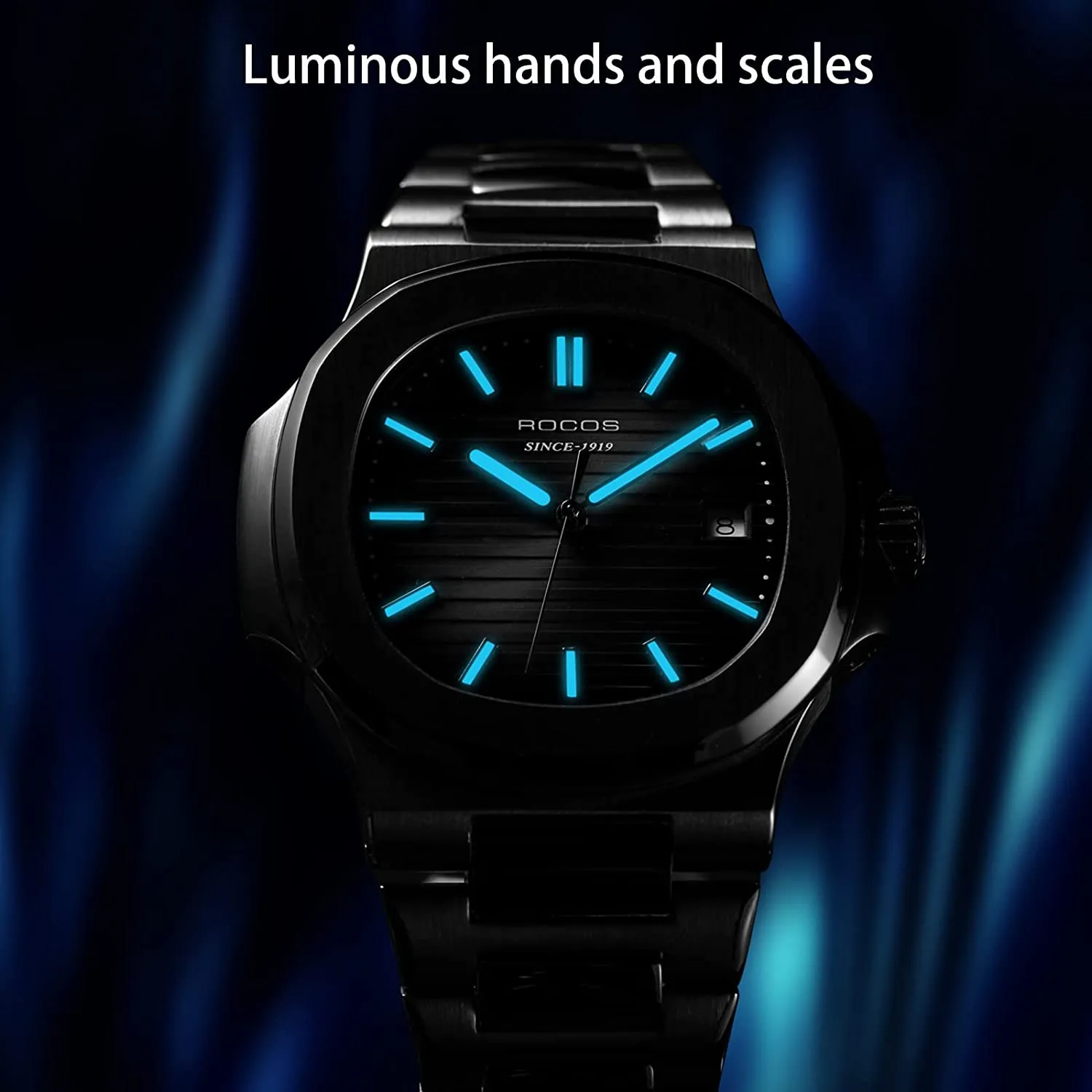 Relógio automático para homens Analog impermeável com aço inoxidável completo Esqueleto de luxo clássico elegante homens relógios de pulso dos homens
