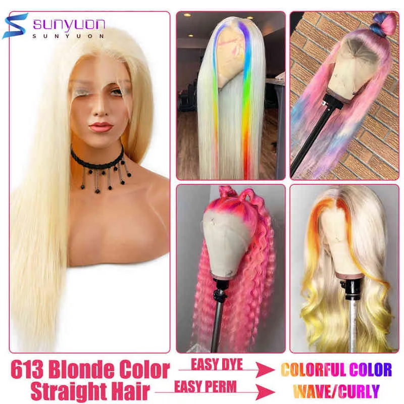 Frauen Haar Synthetische 13x6 613 Honig Blonde Farbe Spitze Front Menschliche Perücken für HD Transparent Brasilianische Remy 13x4 Gerade Frontal Perücke 0527