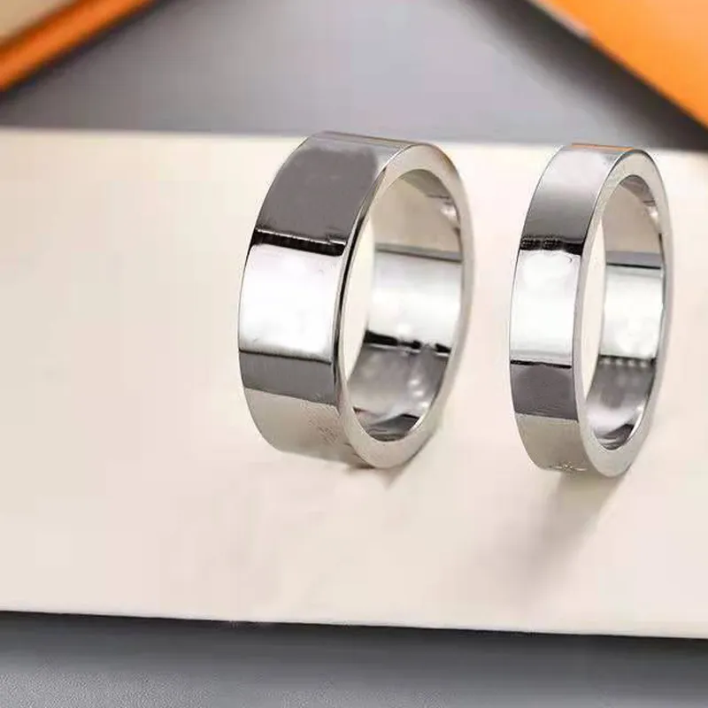 Designers anel para homens titânio aço prata anéis de noivado para mulheres jóias luxo amor anel carta 22053001r292m