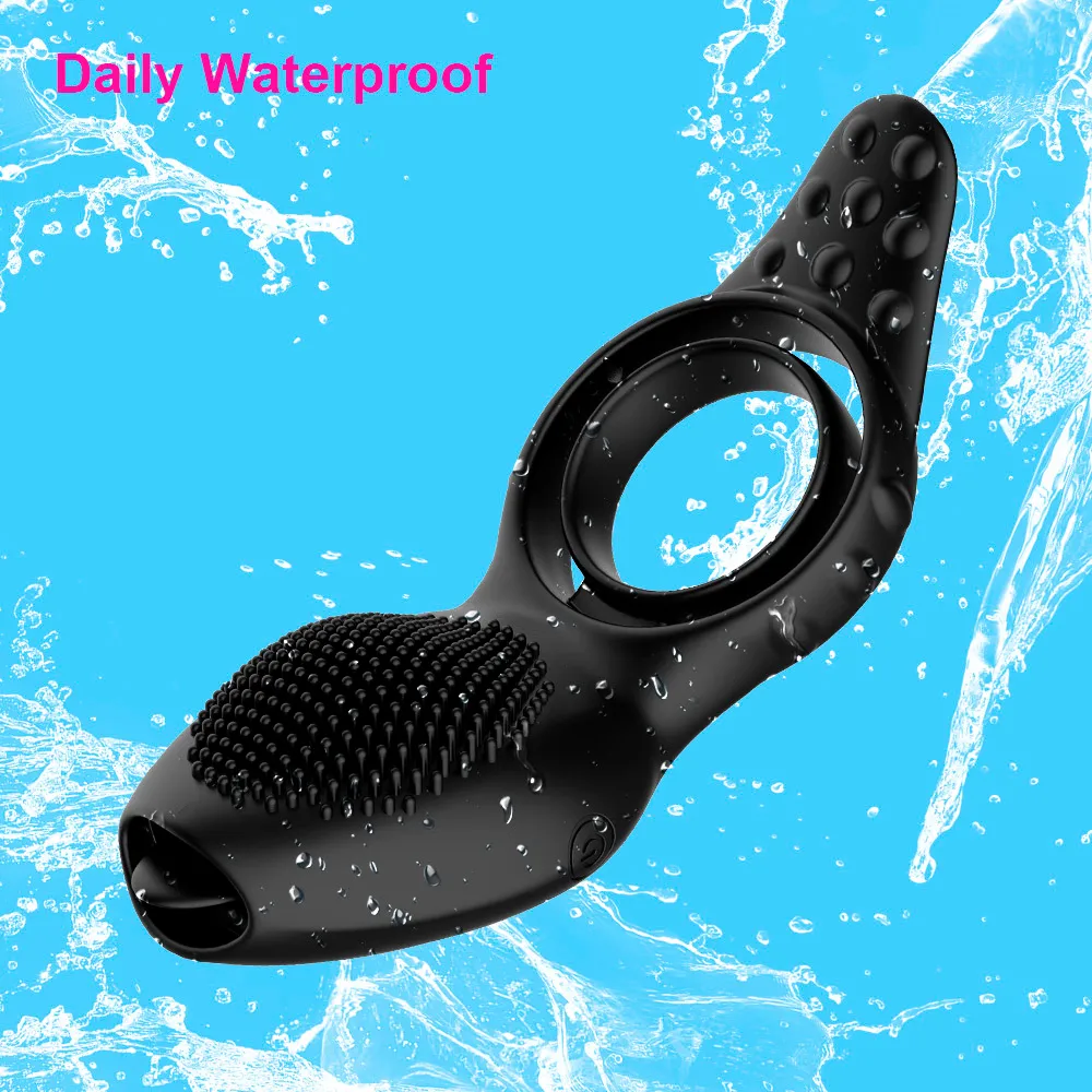 Prostate Massage Delay Ejaculation Dual Cock Ring 9 Modes Remote Control Silicone Penis Adult sexy Toys for Men Erection